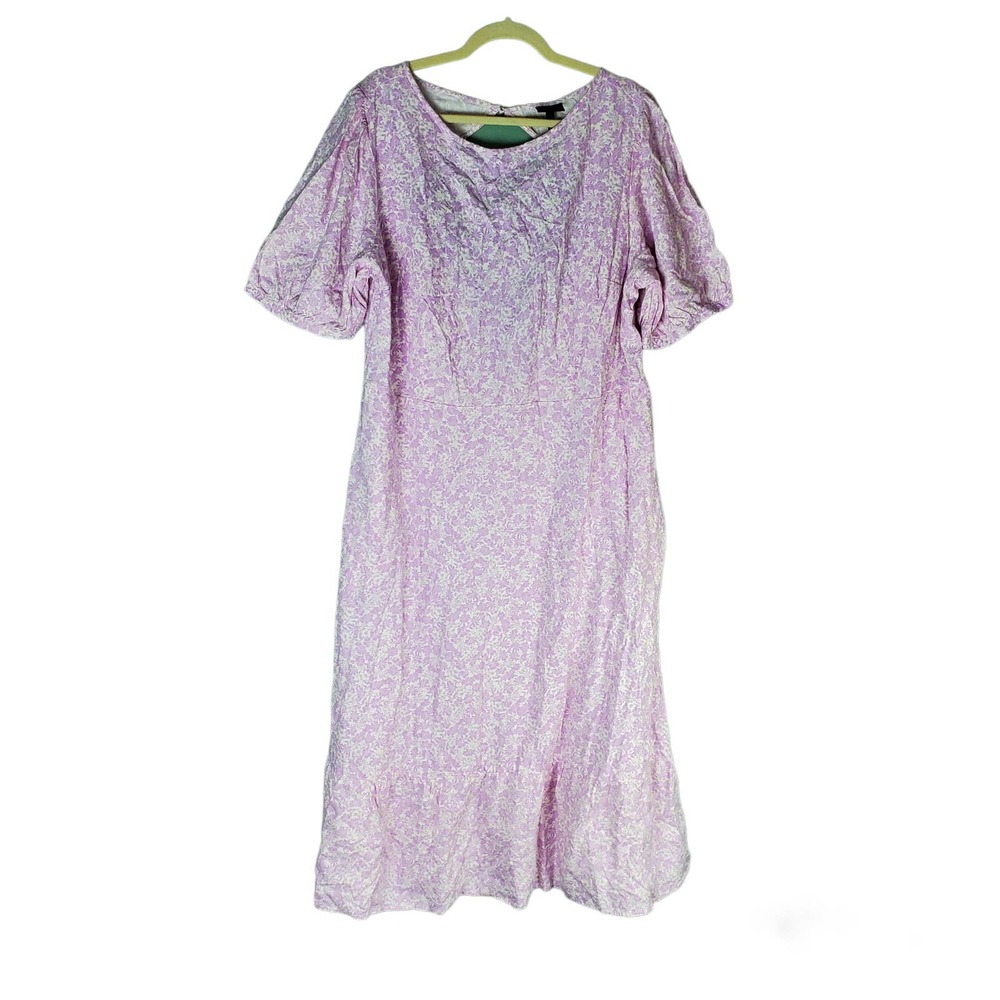 Who What Wear Womens Purple Ditsy Floral Orchid Bouquet Midi Dress Prairie - Picture 1 of 10